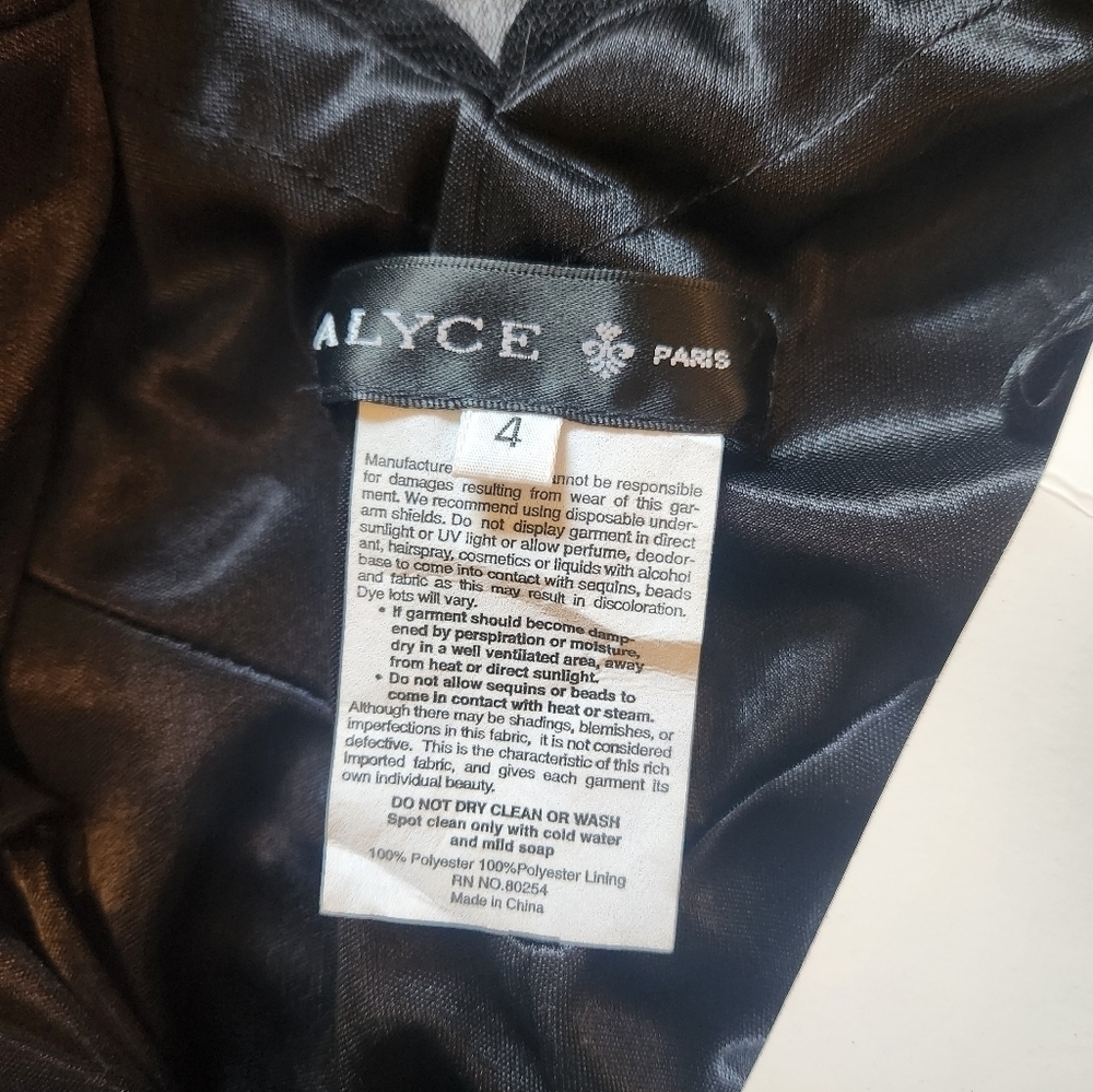 NWT Alyce Paris Black Cocktail Dress with Beaded Neckline Size 4 - Picture 8 of 9